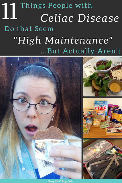 Have #celiacdisease or eat #glutenfree? Then you'll relate to this post on 11 things people with celiac do that seem "high maintenance" but aren't!