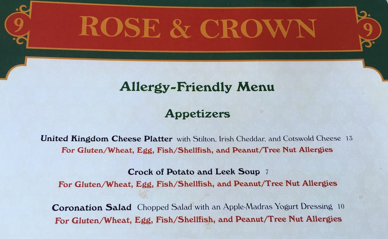 Alexis's Gluten Free Adventures Rose & Crown Epcot
