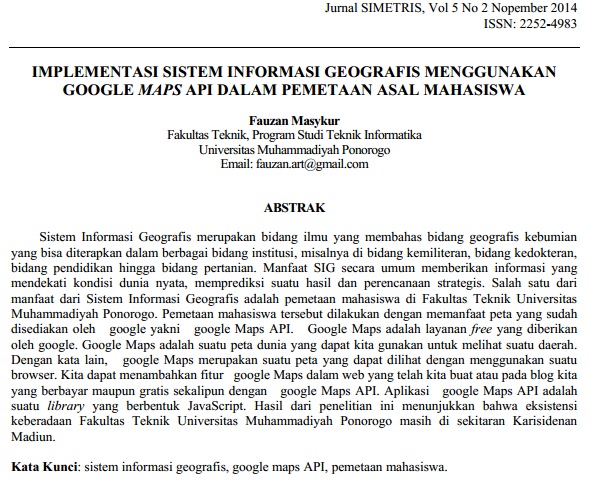 Implementasi Sistem Informasi Geografis Menggunakan Google Maps Api Paper Rsgis Indonesia