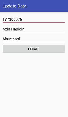Screenshot_UI untuk mengupdate data Screenshot_UI untuk mengupdate data