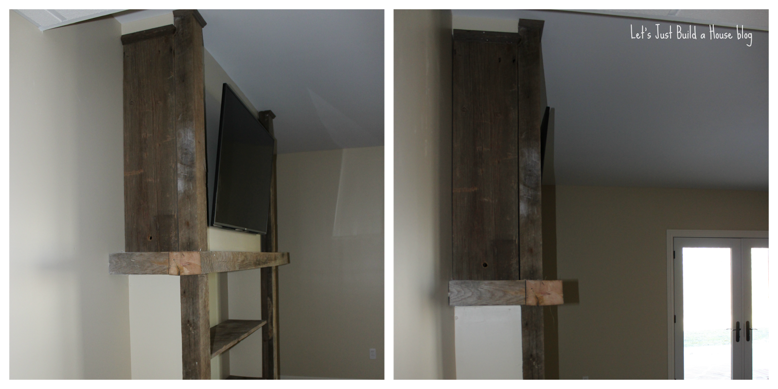 Let's Just Build a House! Barn Beam Mantel