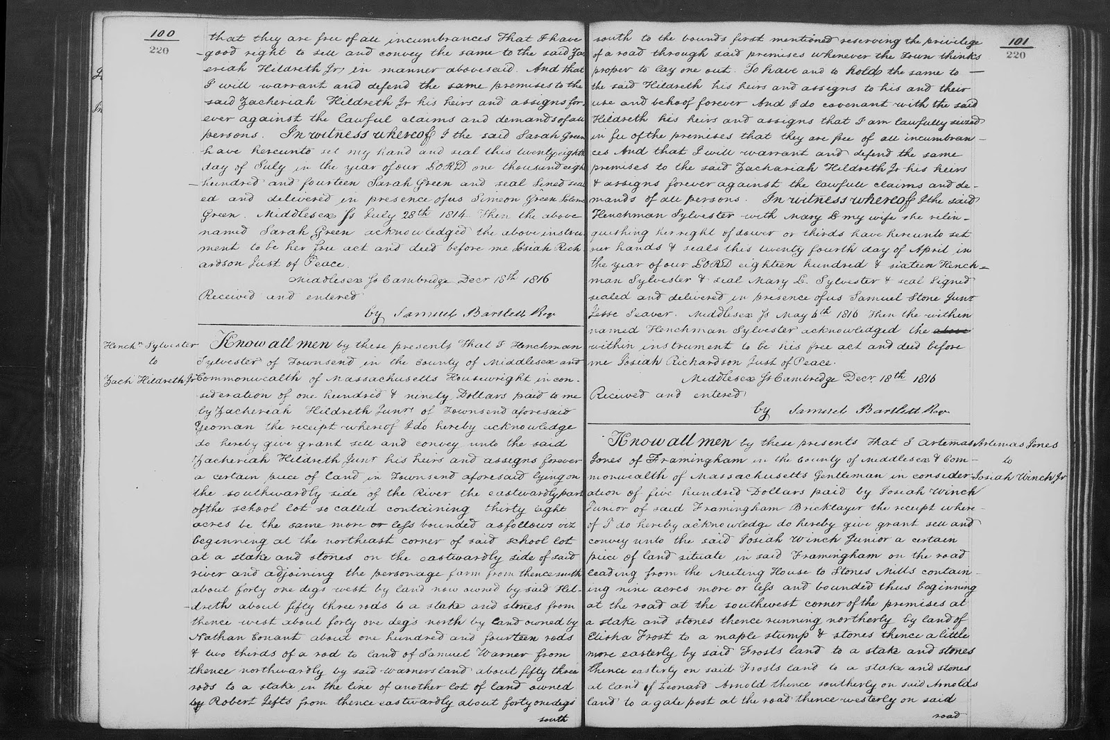 GeneaMusings Amanuensis Monday 1814 Deed of Sarah Green to