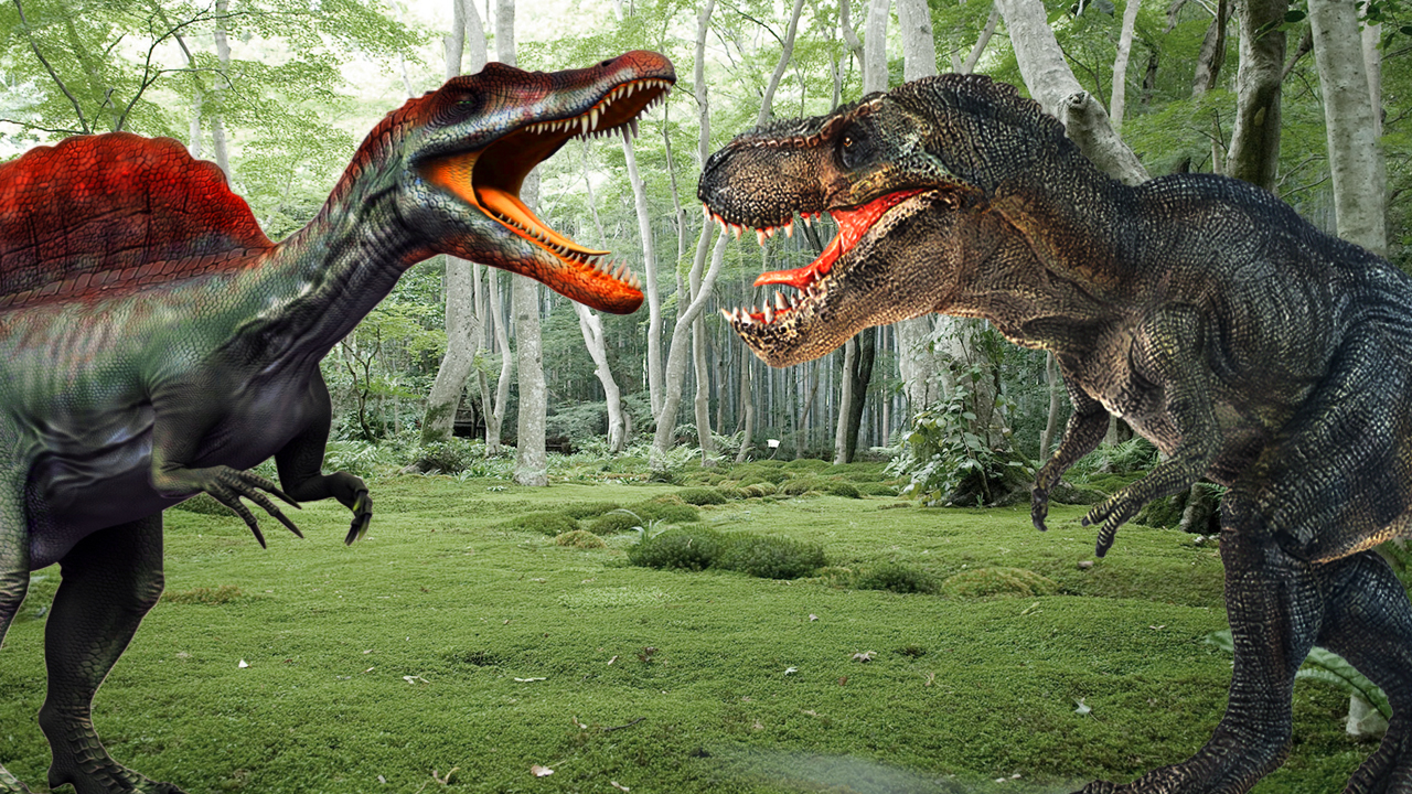 Тирекс спинозавр. Спинозавр и Тирекс. Спинозавр и Тираннозавр. Спинозавр Тиранозавр. Тираннозавр против Спинозавра парк Юрского периода 3.