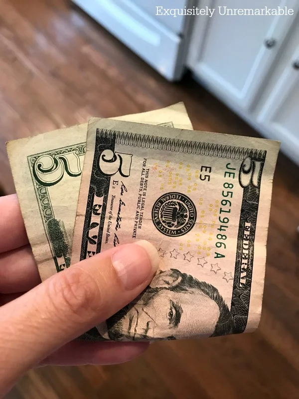 Five Dollar Bill In Hand