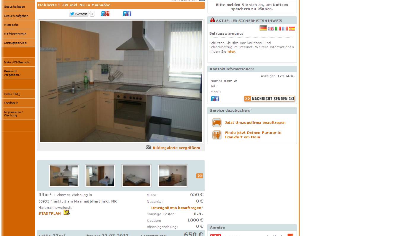 Single wohnung in frankfurt am main