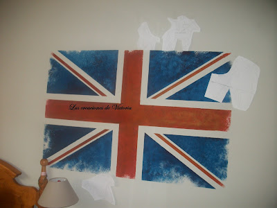 Las creaciones de Victoria.Vintage.Mural juvenil.Decoración dormitorio niños