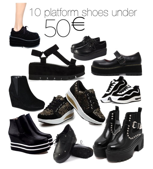 The black strawberry 10 platform shoes under 50€