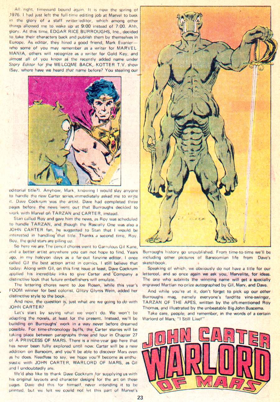 Read online John Carter Warlord of Mars comic -  Issue #1 - 19