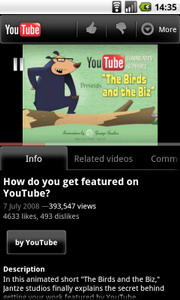 YouTube 2.1 Android App available for download