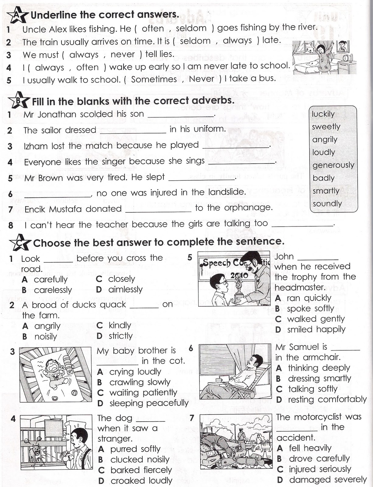 World Of English Usage & Grammar: Exercise - Adverb