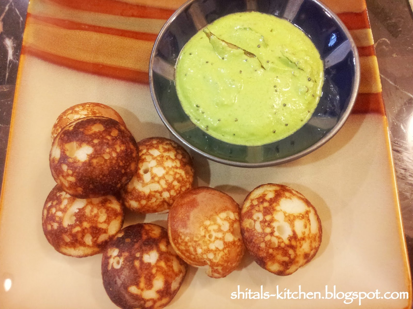 Shital'sKitchen Appe with Green Chutney Dip