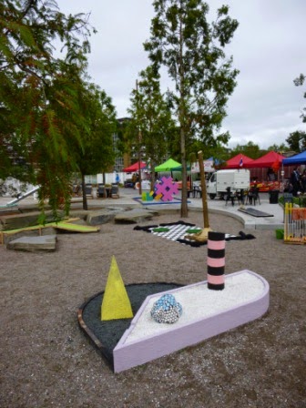 Hole 9 of the Putt Putt #2 Crazy Golf course in Croydon, London TURF Projects Putt Putt #2 Crazy Golf course at Platform Ruskin Square in Croydon