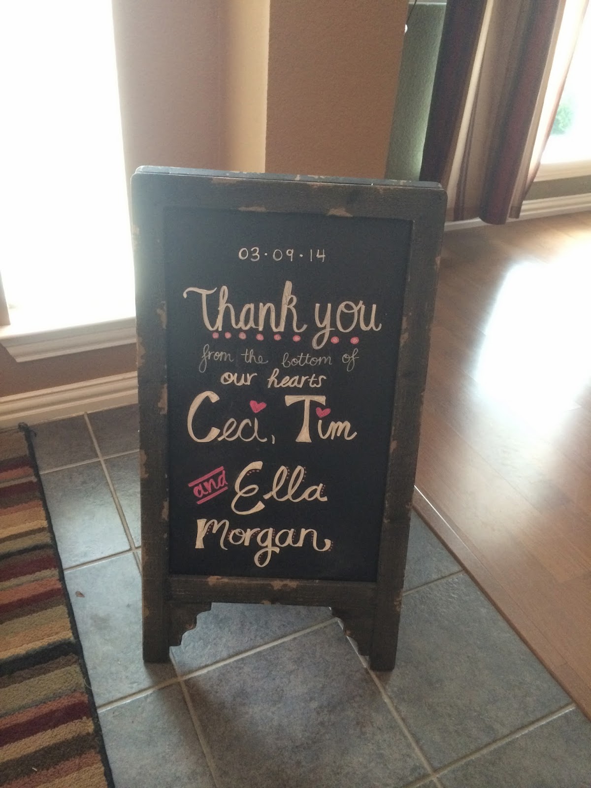 Craft Paper Scissors Baby Shower Chalk Board