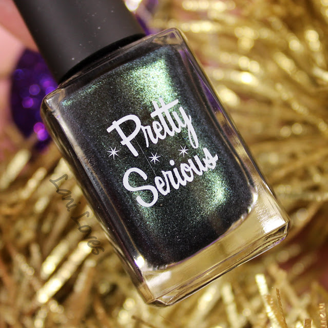 Pretty Serious Enchanting Evergreen nail polish swatches & review