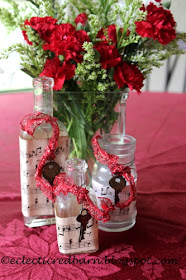 Eclectic Red Barn: Decorated old cloudy bottles