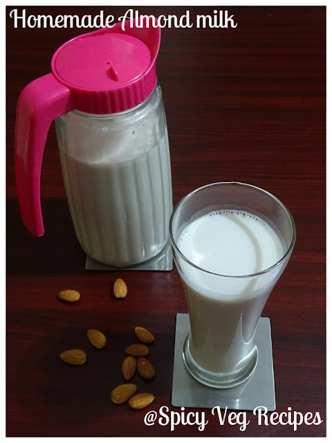 veg, vegan, Fusion, beverages and drinks, Kids Recipes, Bachelor Recipes, healthy recipes, almond recipes, almond, milk, How to make almond milk-homemade almond milk recipe-almond milk (step by step with photo)