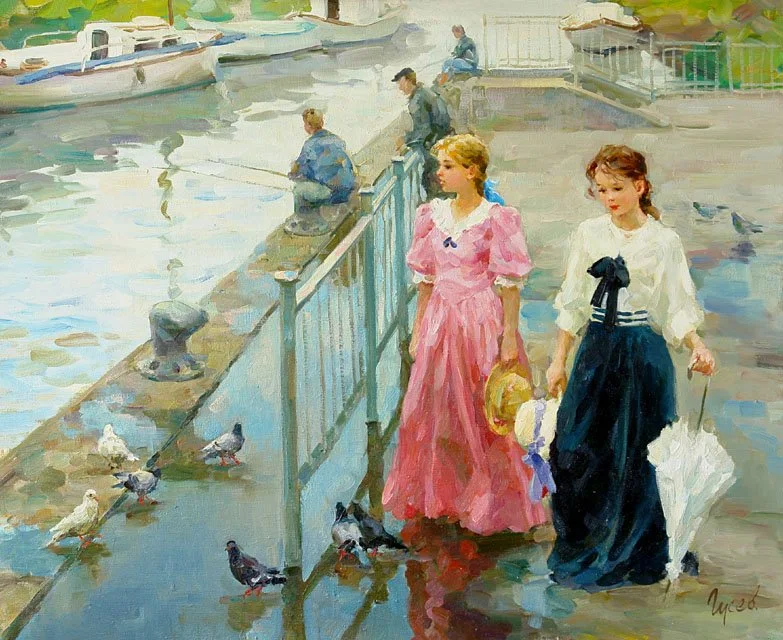 Vladimir Gusev 1957 | Russian Plein-air Figurative painter