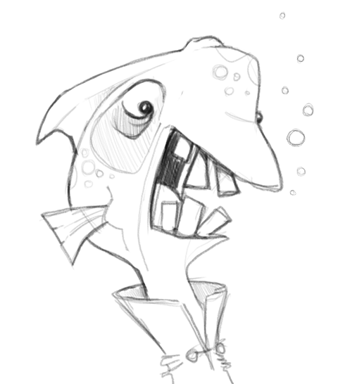 Arrrggghhh! Another @#$% Blog!: Daily Quick Sketch: Fishface