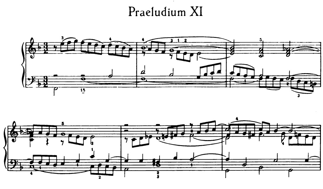 Рисунок к фуге Баха. Пастораль Бах до мажор. Bach BWV. Bach WTC Manuscript.