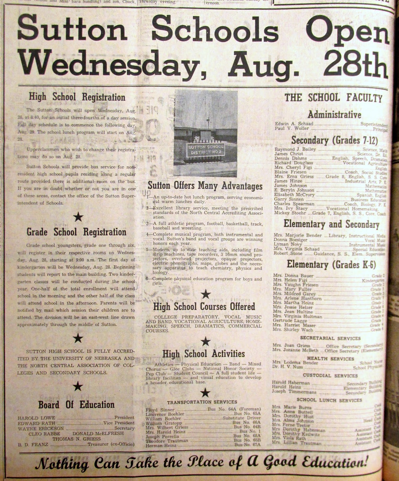 Sutton Nebraska Museum 1993 Back to School in Sutton