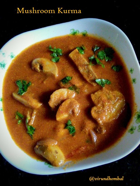 Mushroom Kurma|Side dish for chapathi and parotta|Gravy with mushrooms|South Indian style mushroom kurma|Mushroom recipes