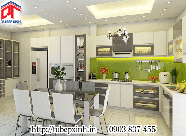mẫu thiết kế bếp hiện đại và tinh tế tủ bếp chữ L