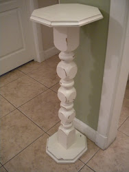 solid wood creamy white pedestal...SOLD
