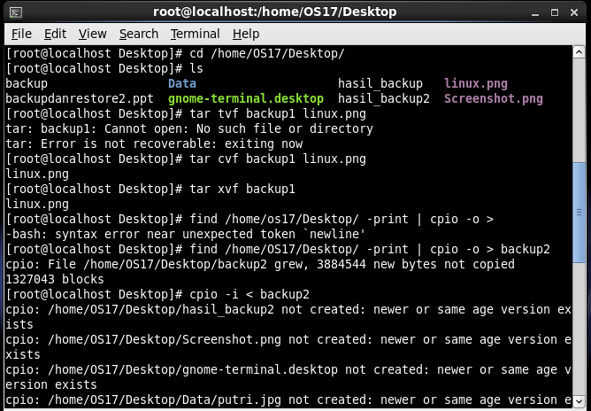 Tar no such file or directory.