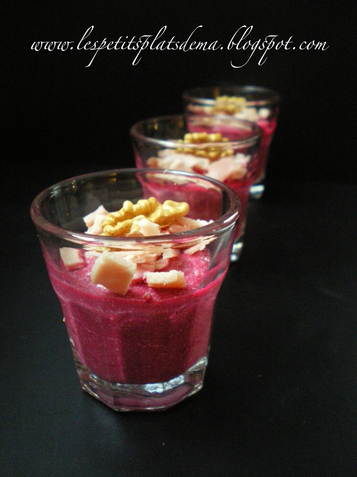 LeS PeTiTs PlAtS D'EmA Verrines betterave et chèvre