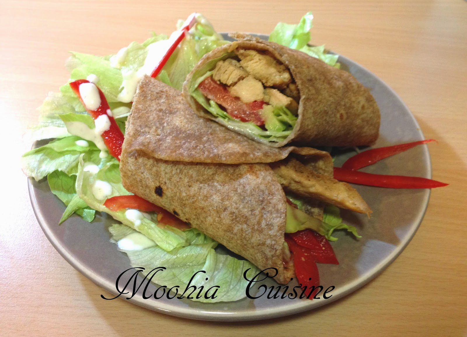 Moohia Cuisine ! Pâte à wrap au blé complet, Wrap au poulet, poivron