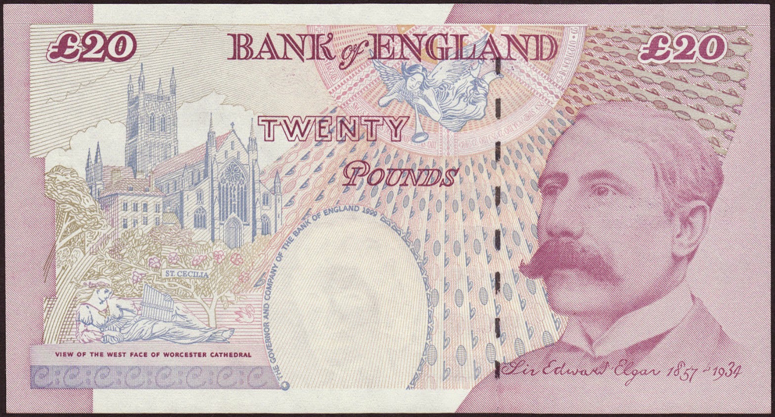 England 20 Pound Sterling note 1999 Sir Edward ElgarWorld Banknotes