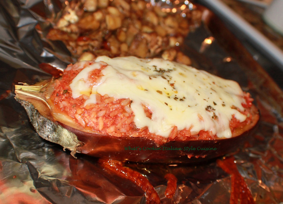 Baked Stuffed Eggplant Boats Recipe What's Cookin' Italian Style Cuisine