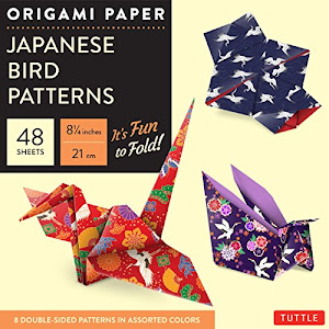 Origami paper japanese bird patterns large 8 1/4 48 sheets