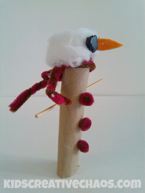 cardboard tube snowman