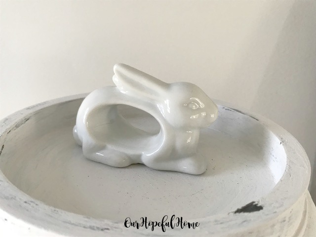 bunny porcelain napkin ring farmhouse tableware