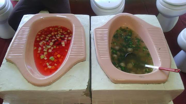 HEBOH, Foto Makanan dan Minuman Disajikan di Kloset HEBOH, Foto Makanan dan Minuman Disajikan di Kloset