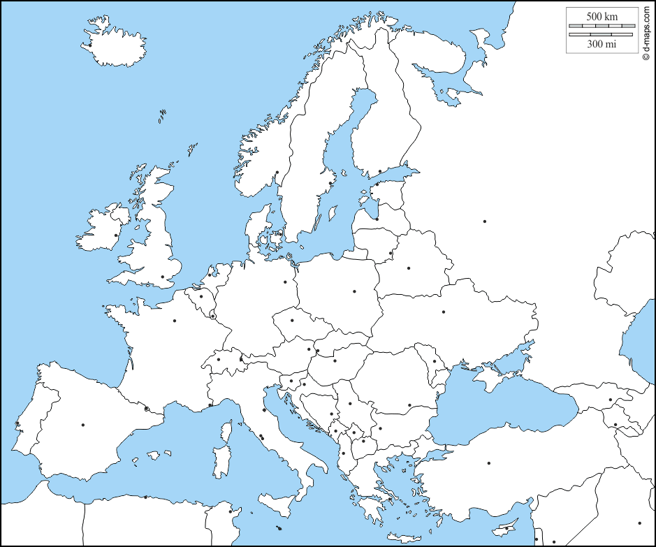 مجموعة خرائط صماء لقارة أوروبا