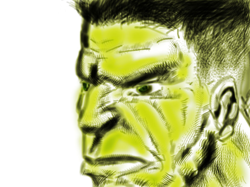 Digital Painting of Hulk Face a2ztuts
