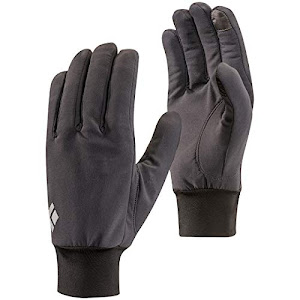 Black Diamond Lightweight Softshell Handschuhe / Touchscreen geeigneter, wasserabweisender & warmer Fingerhandschuh für milde Temperaturen / Unisex, Smoke, Größe: M