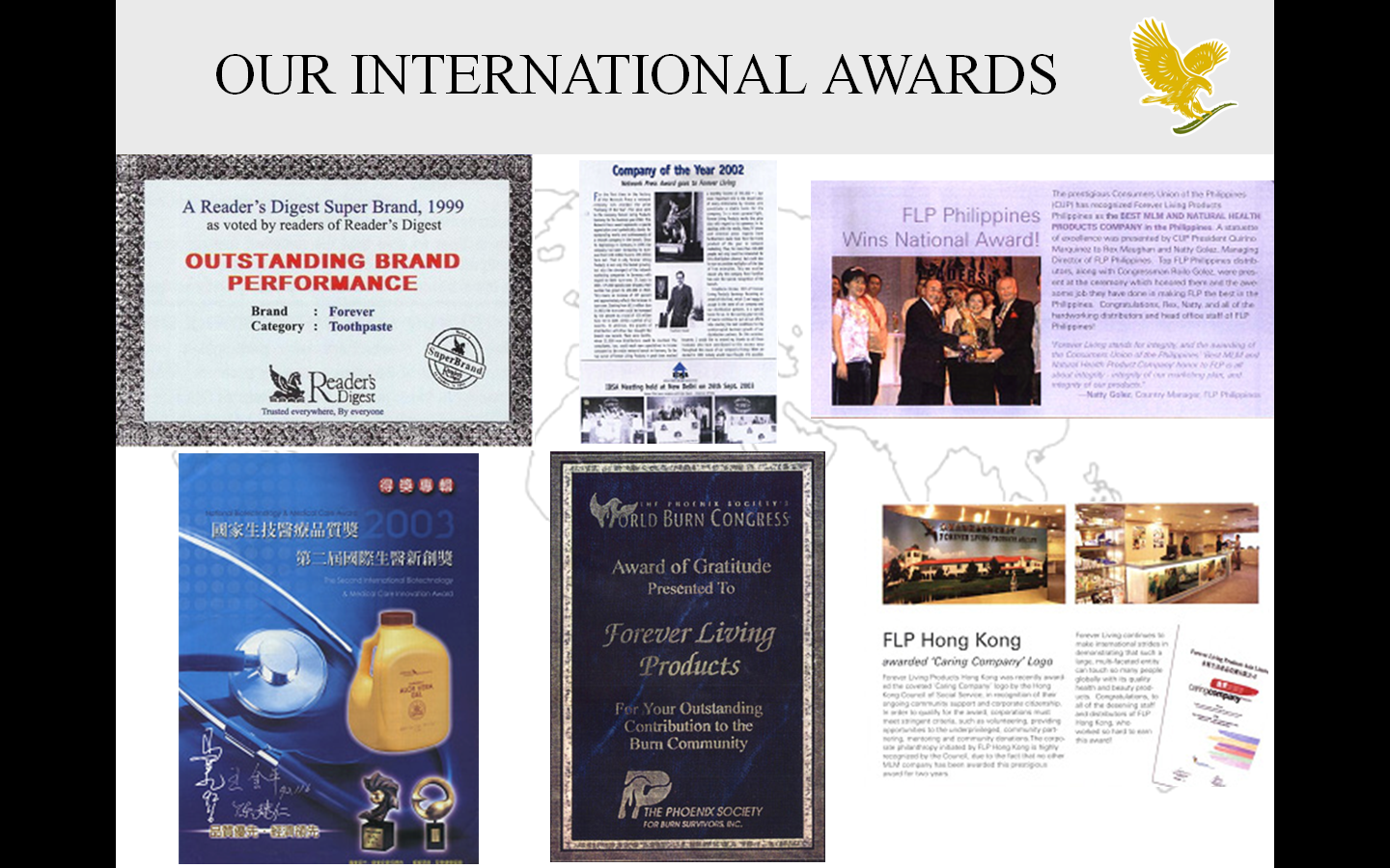 FOREVER LIVING PRODUCTS OUR INTERNATIONAL AWARDS