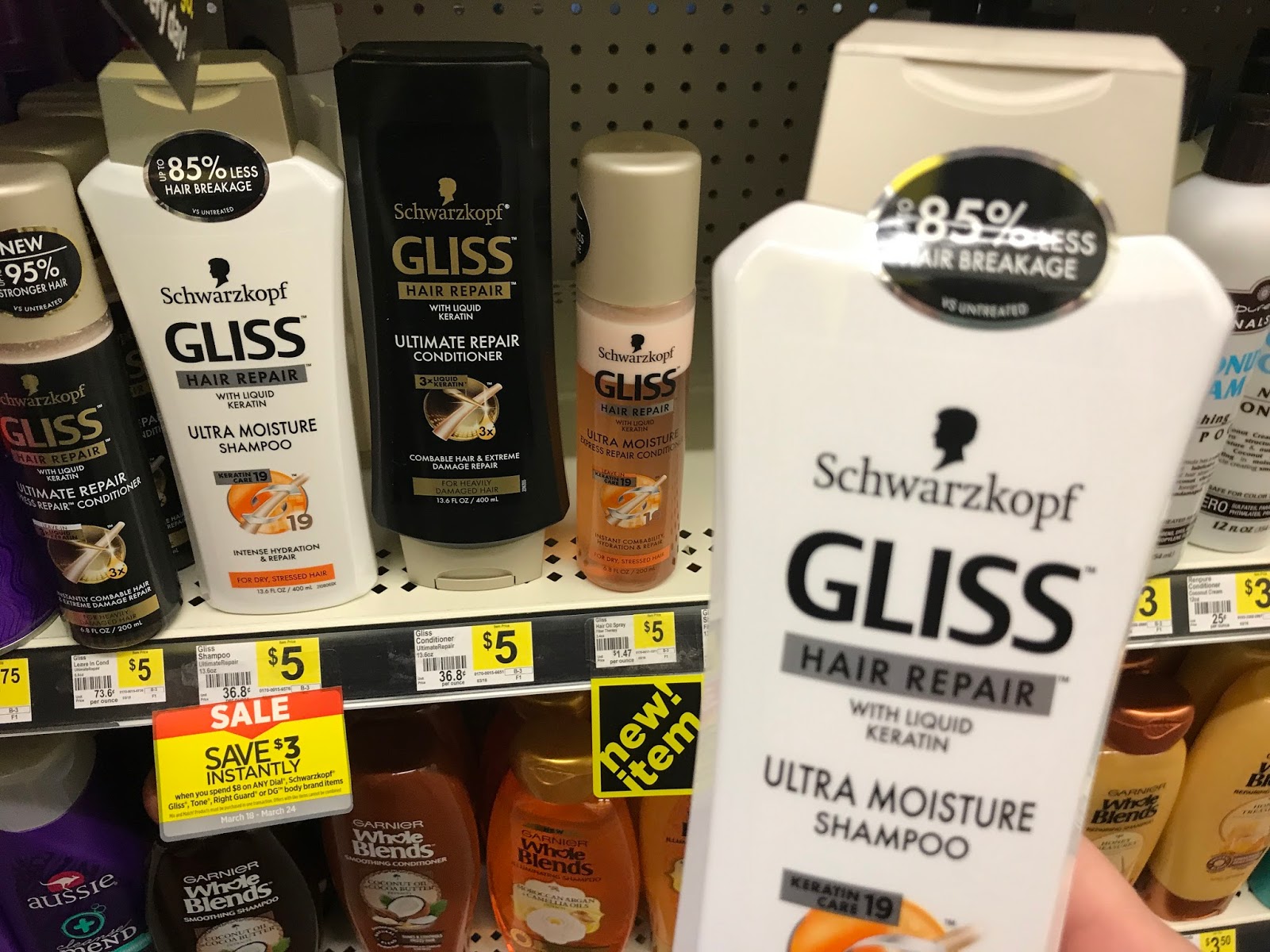 Dollar General Gliss Hair Repair Shampoo/Conditioner 1.50 Each