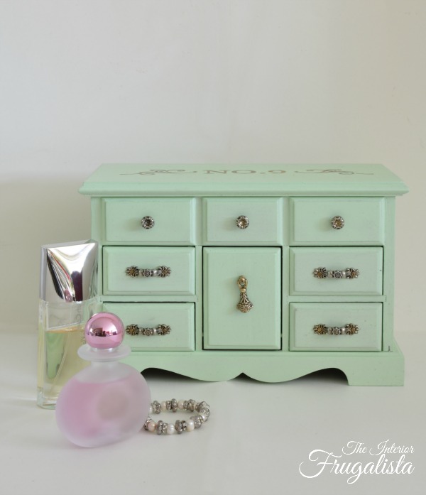 Mint Vintage No 9 Jewelry Box Makeover Interior Frugalista