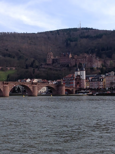 Old Town Heidelberg with Old Bridge, Heidelberg Castle and Hotel Holländer Hof