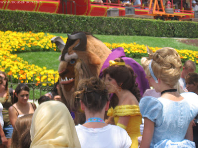 Belle Beast Disneyland characters walk around meet greet