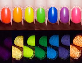 Serum No. 5 neon glow nail polish via @chalkboardnails