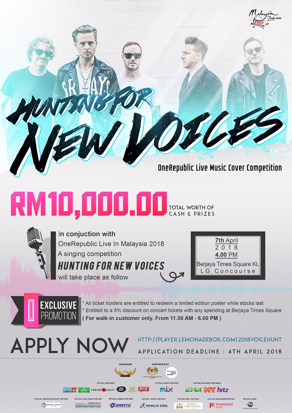 Show Off Your Voice At The Onerepublic Music Cover Contest In Kl Thehive Asia