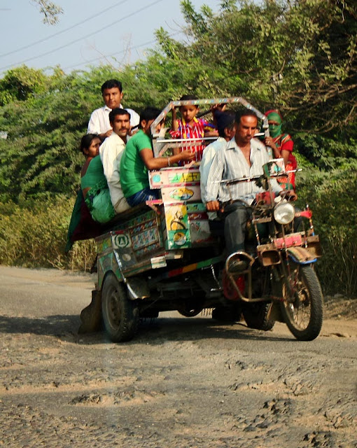 Chagda on a bad road in Gujarat