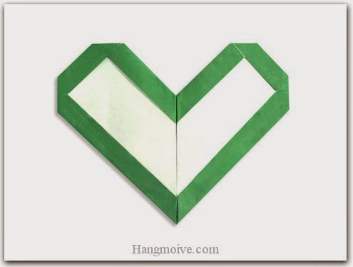 Cách gấp, xếp hình trái tim có viền bằng giấy origami - Video hướng dẫn xếp hình trái tim quà tặng - How to fold a Frame Heart