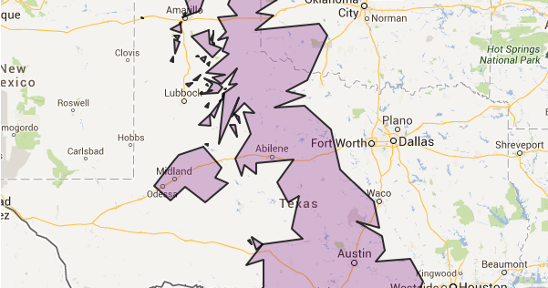 how big is ireland compared to texas