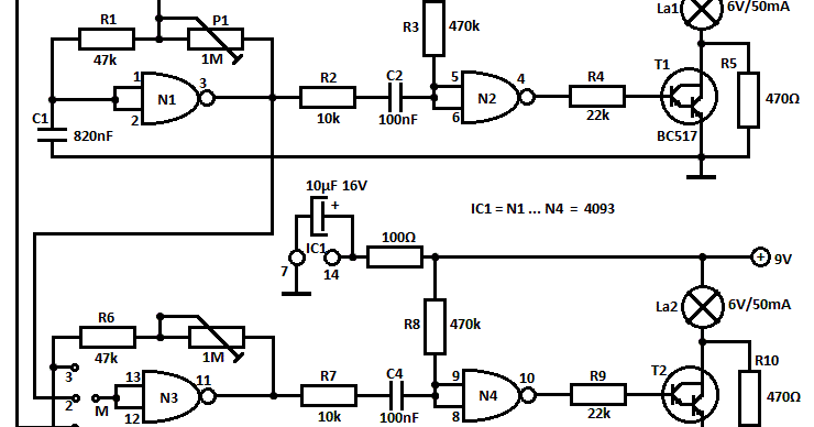 Simple Flashing Lights Schematic | Circuits-Projects